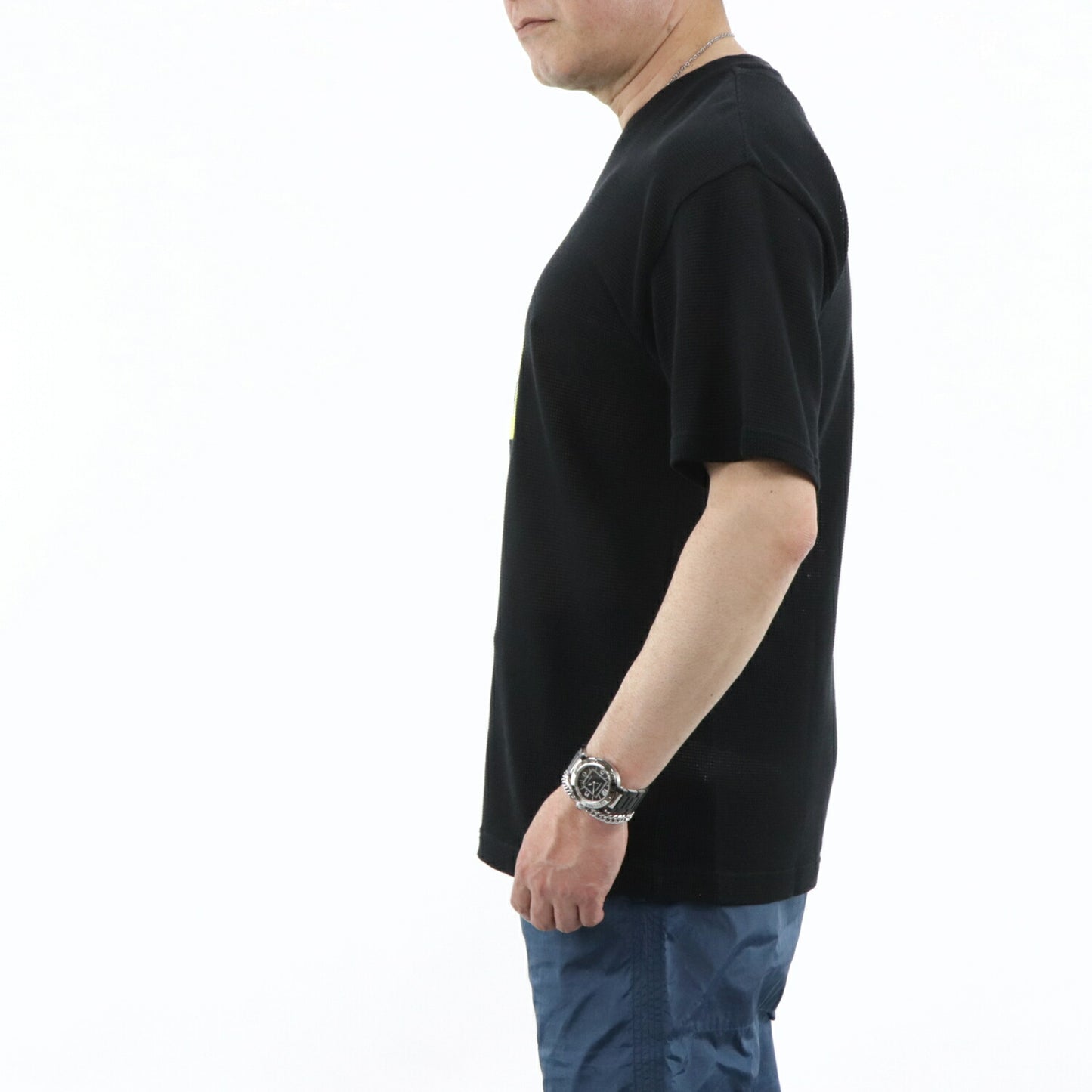 ケンゾー KENZO トップス Tシャツ カットソー メンズ ブラック コットン ロゴ スクエアロゴ プリント メッシュ 半袖 F955TS0434CG 99