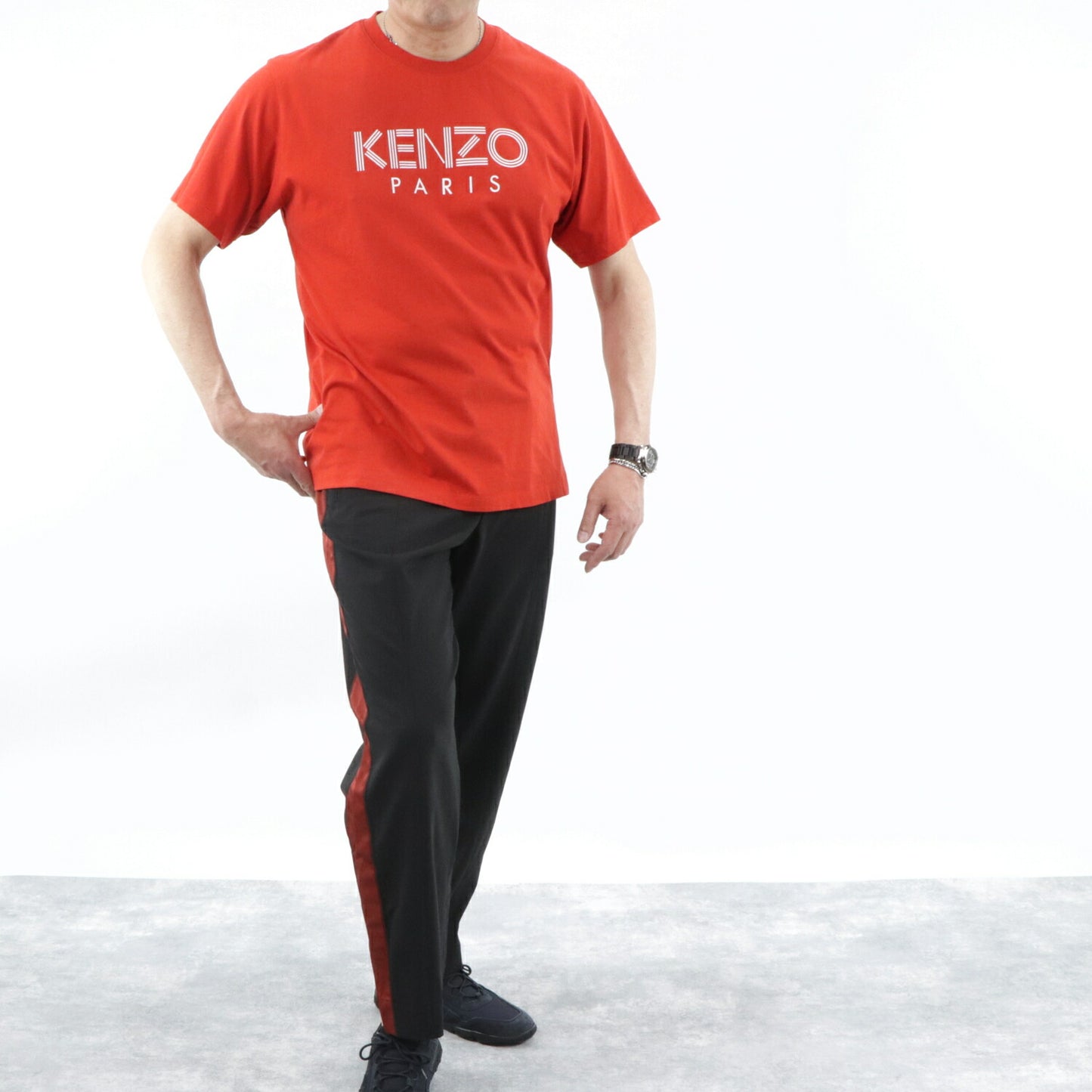 ケンゾー KENZO トップス Tシャツ カットソー メンズ レッド コットン 刺繍 ロゴ プリント クルーネック 丸首 半袖 F955TS0924SG 21