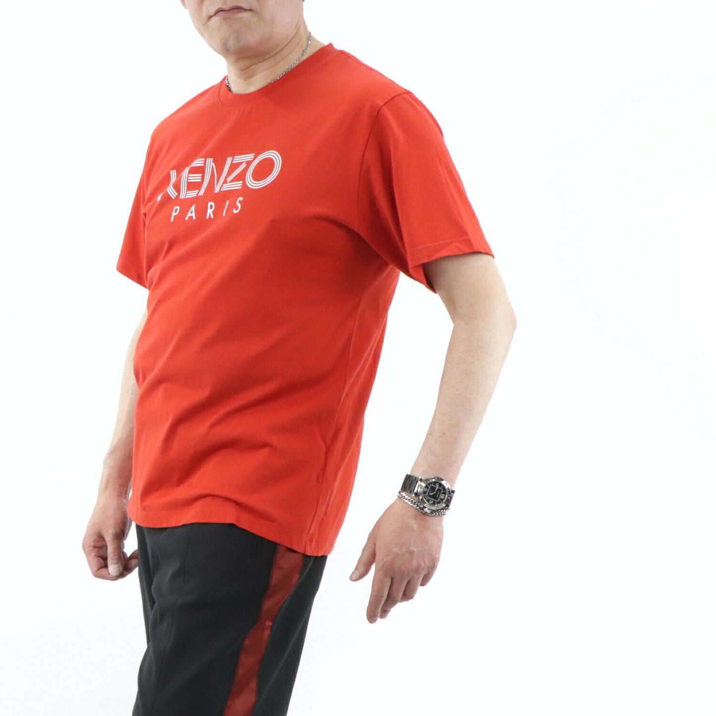 ケンゾー KENZO トップス Tシャツ カットソー メンズ レッド コットン 刺繍 ロゴ プリント クルーネック 丸首 半袖 F955TS0924SG 21