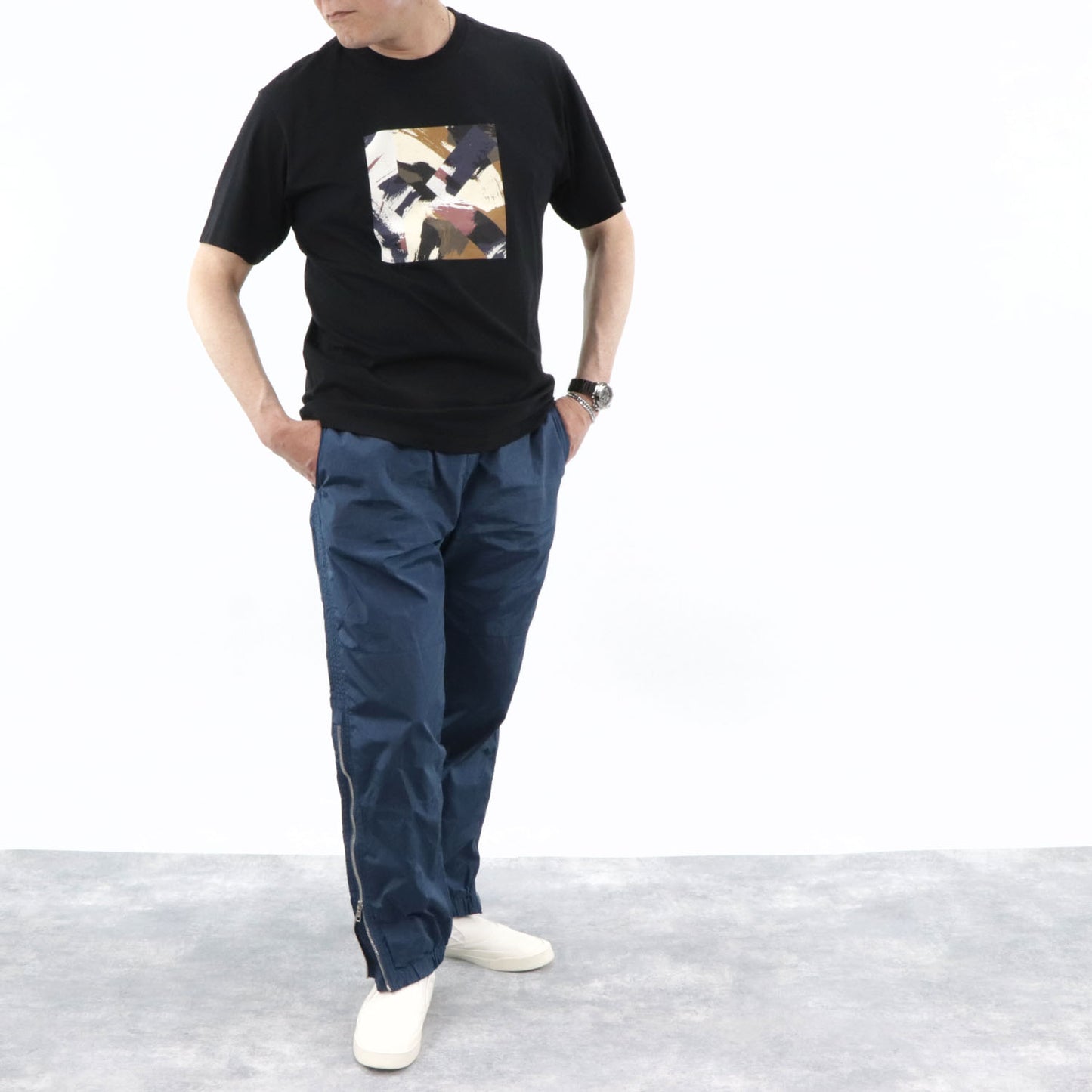 ケンゾー Tシャツ カットソー メンズ ブラック コットン 刺繍 プリント ロゴ クルーネック 半袖 FA65TS0104SJ 99