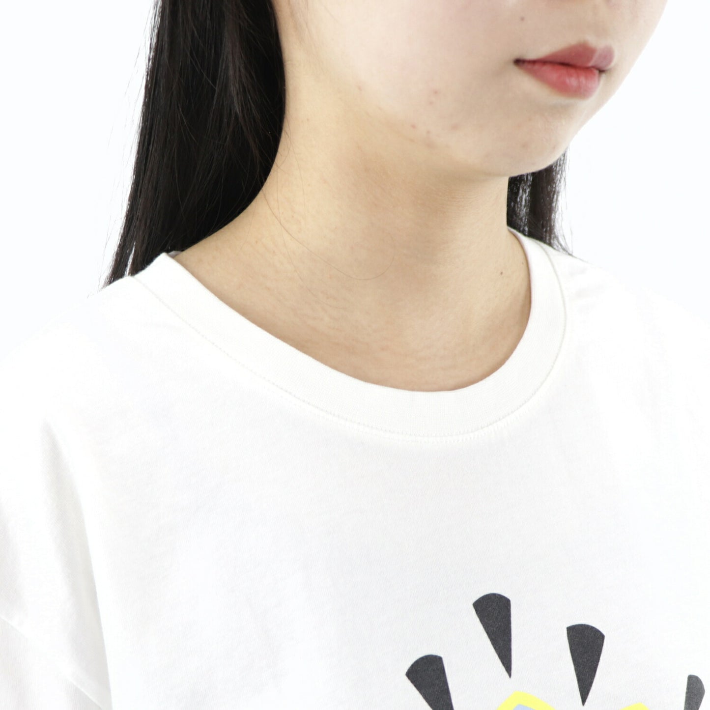 ケンゾー KENZO トップス Tシャツ カットソー レディース ホワイト コットン ロゴ アイ 目 プリント クルーネック 丸首 半袖 F955TS0494YC 01