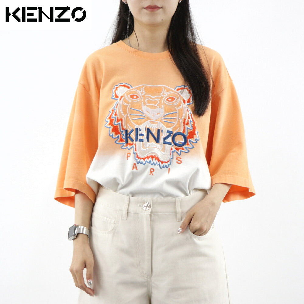 ケンゾー Tシャツ FA55TS5014YG 16 オレンジ×ホワイト
