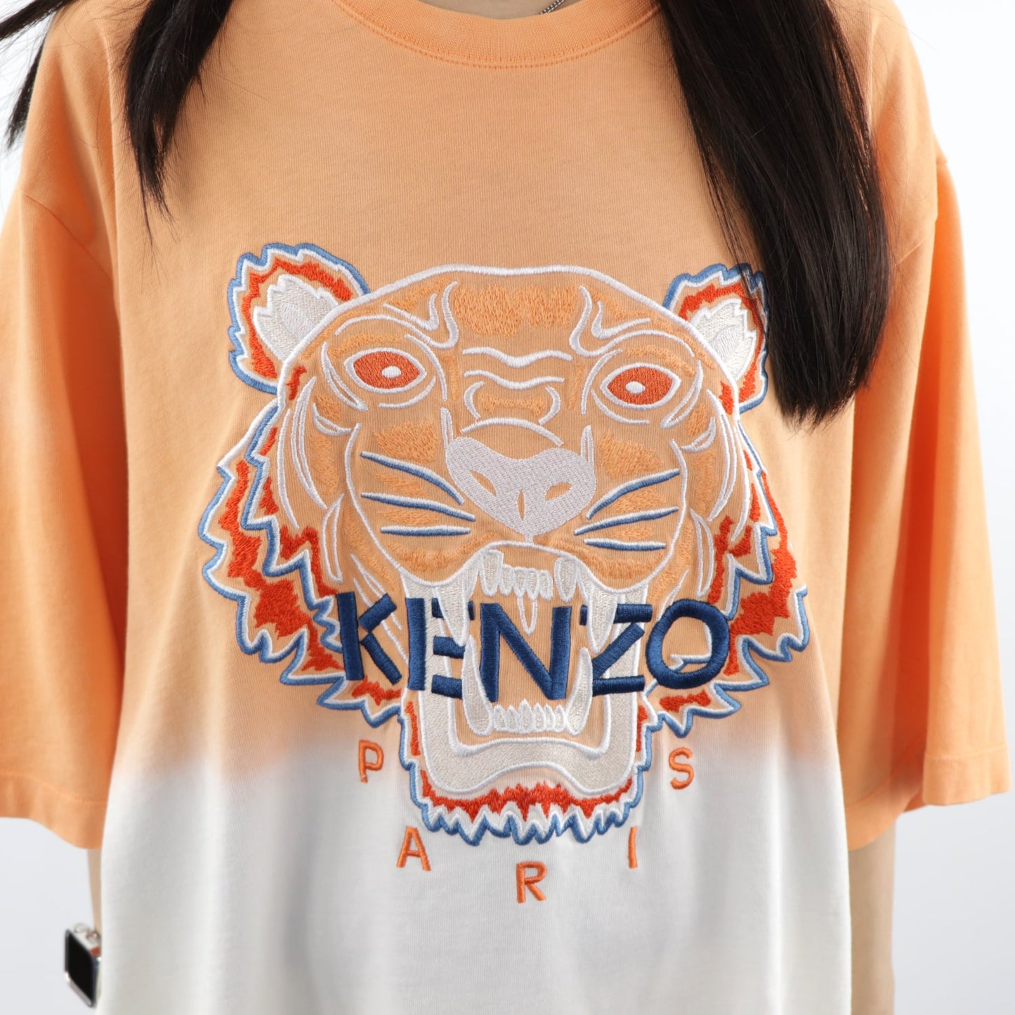 ケンゾー Tシャツ FA55TS5014YG 16 オレンジ×ホワイト