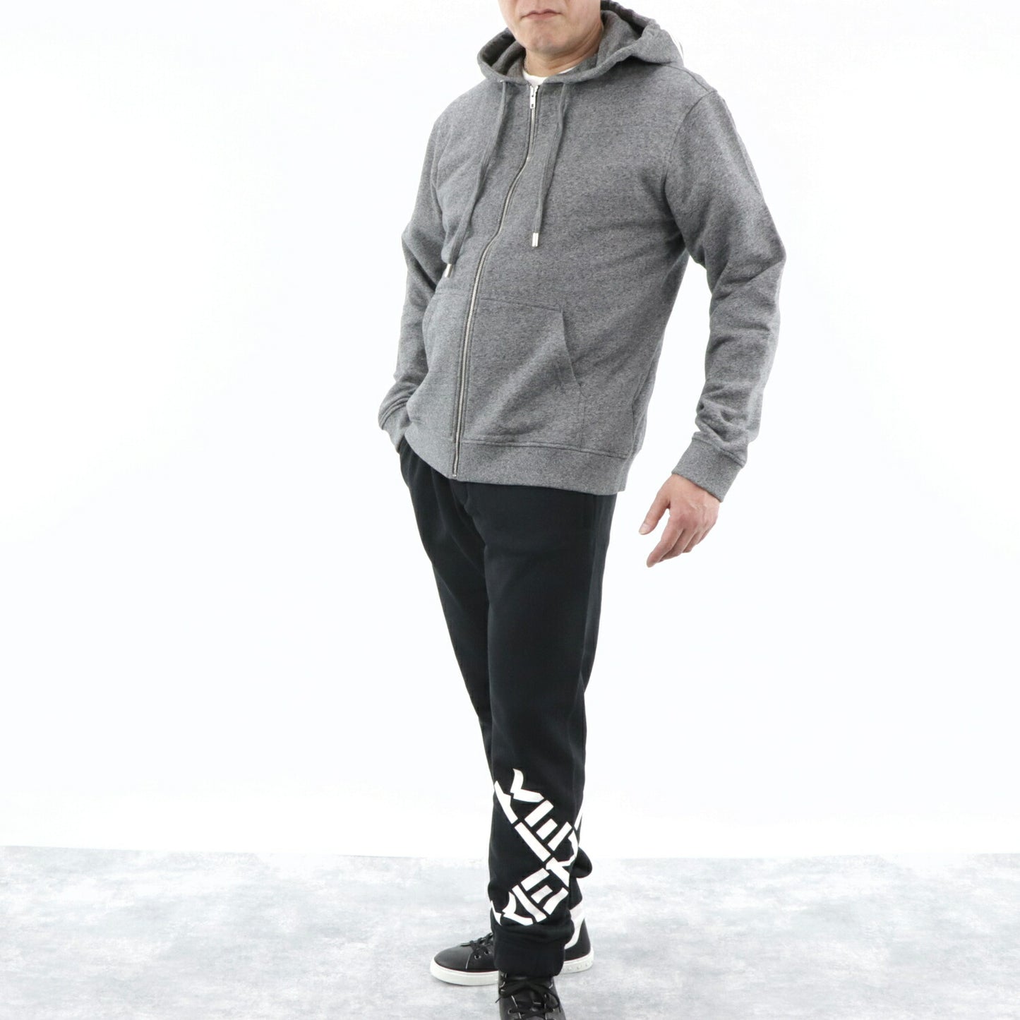 ケンゾー パーカー F665BL7224MD グレー ジップアップ