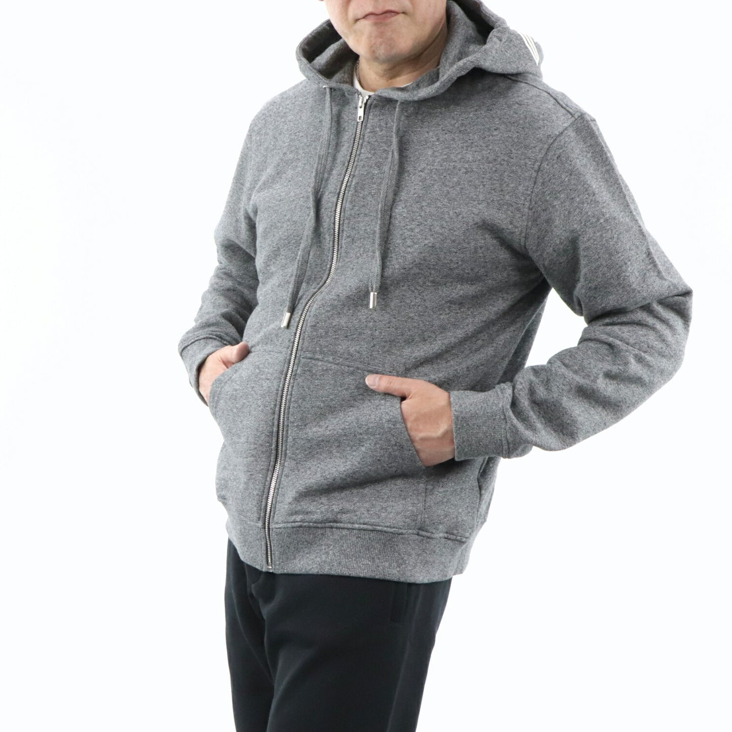 ケンゾー パーカー F665BL7224MD グレー ジップアップ