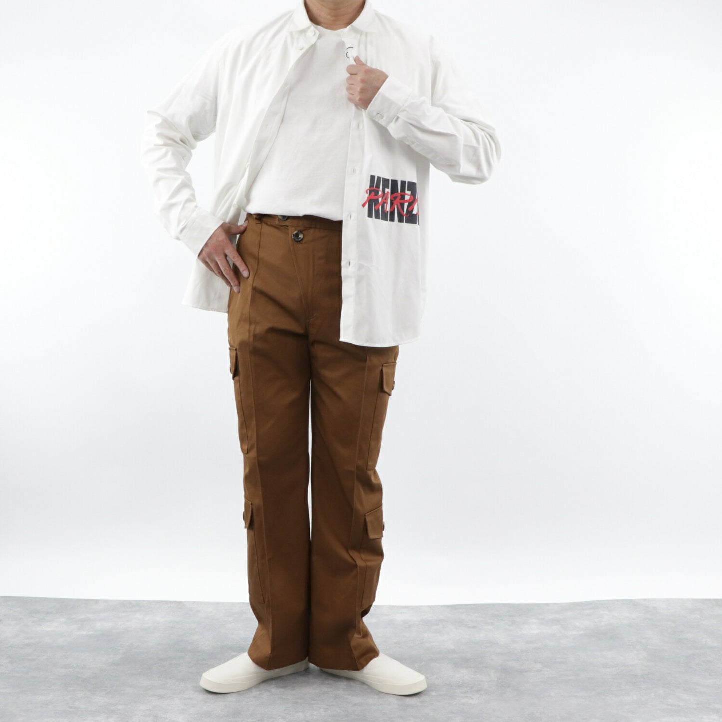 ケンゾー パンツ BFB55PA3349C ブラウン センタープレス