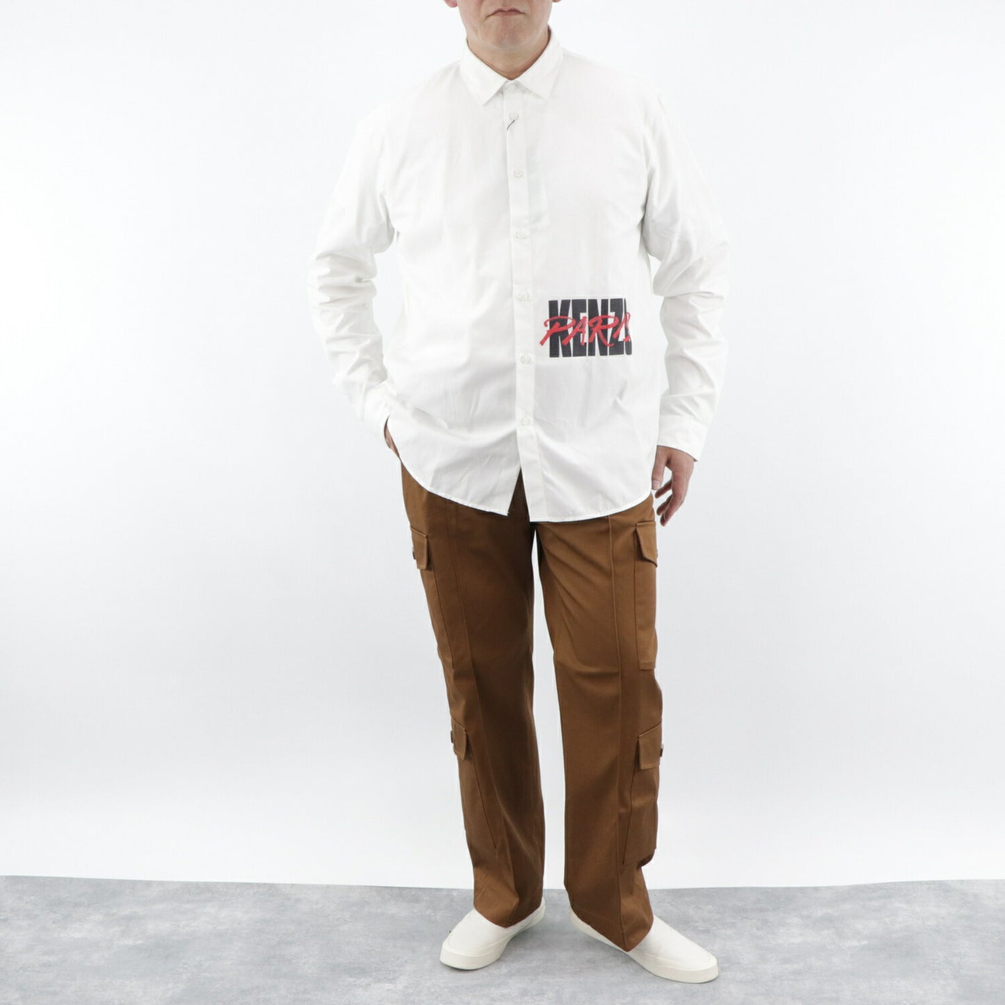 ケンゾー パンツ BFB55PA3349C ブラウン センタープレス