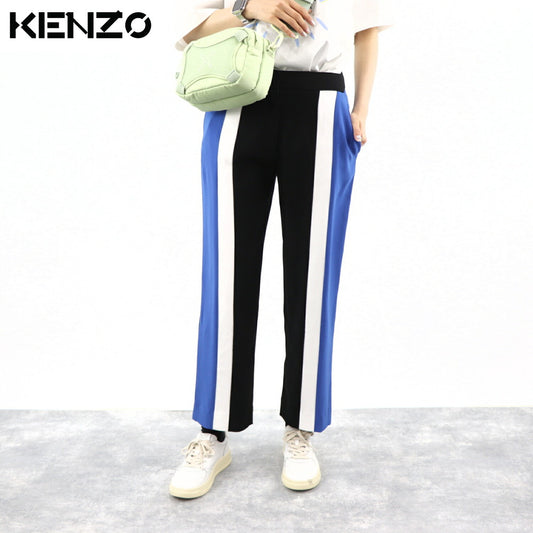 KENZO ライン パンツ F952PA1905AC 99 ブラックブルー