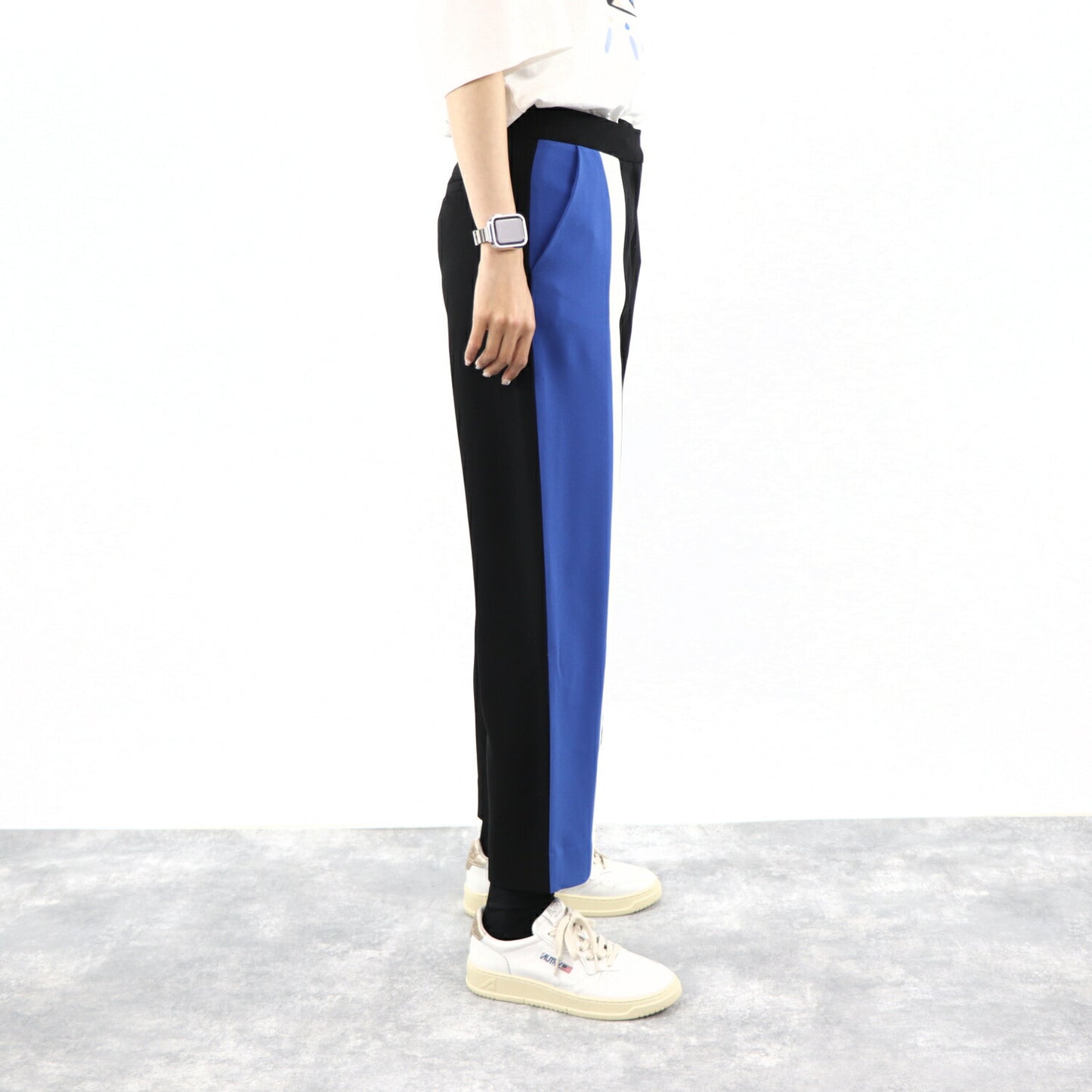 KENZO ライン パンツ F952PA1905AC 99 ブラックブルー