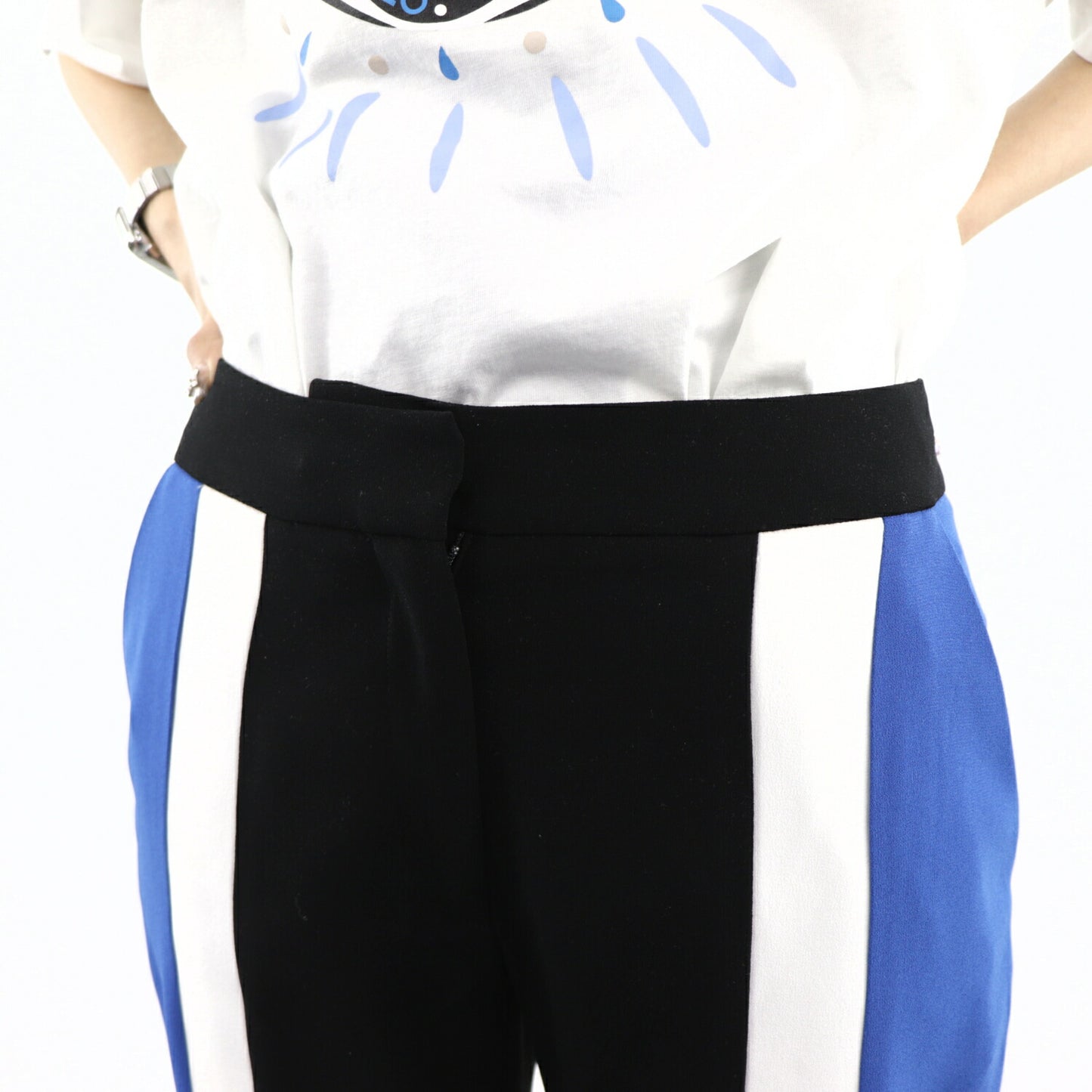 KENZO ライン パンツ F952PA1905AC 99 ブラックブルー