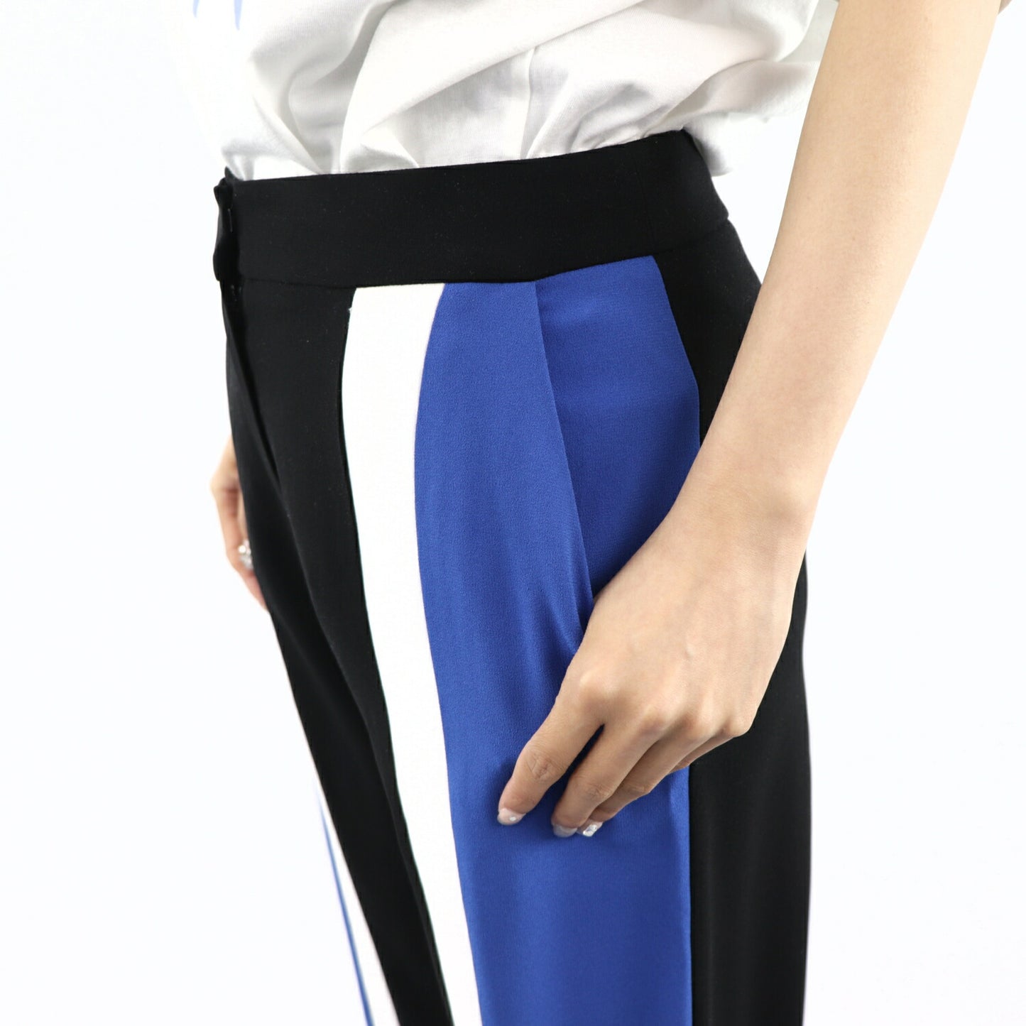 KENZO ライン パンツ F952PA1905AC 99 ブラックブルー