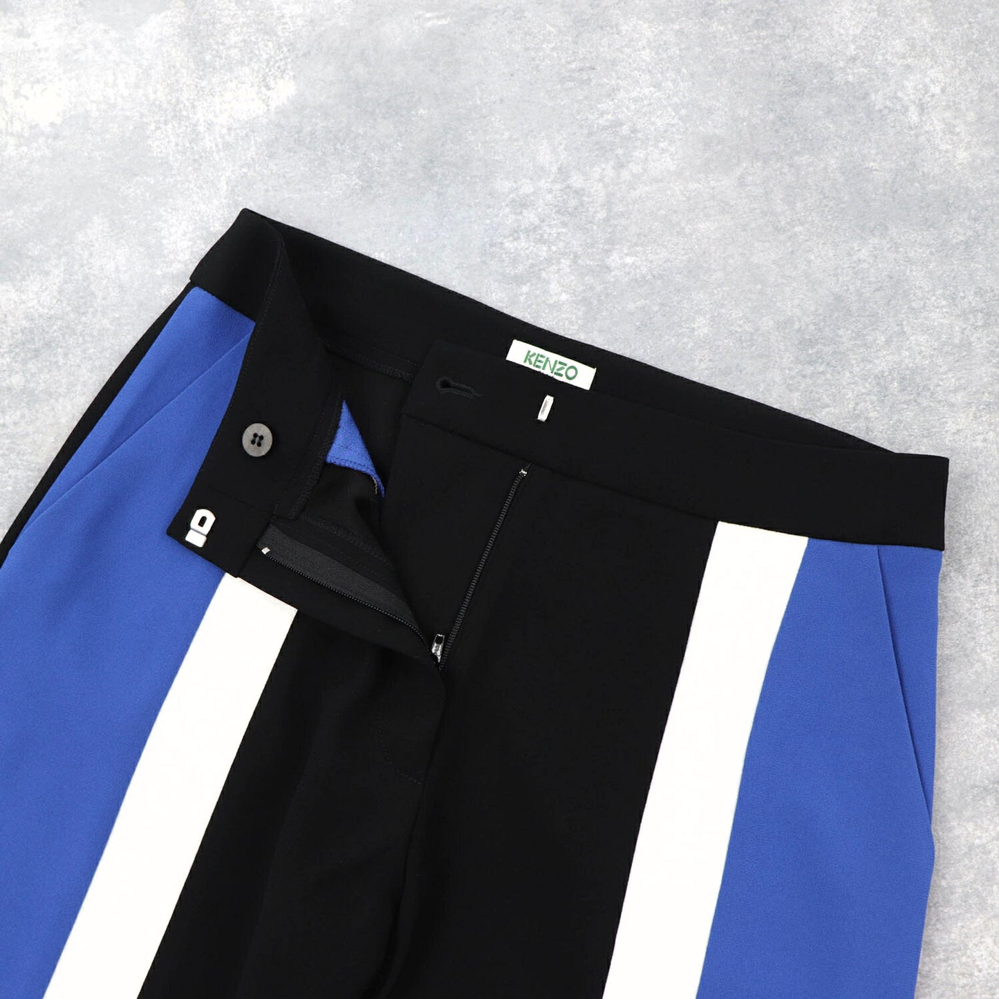 KENZO ライン パンツ F952PA1905AC 99 ブラックブルー