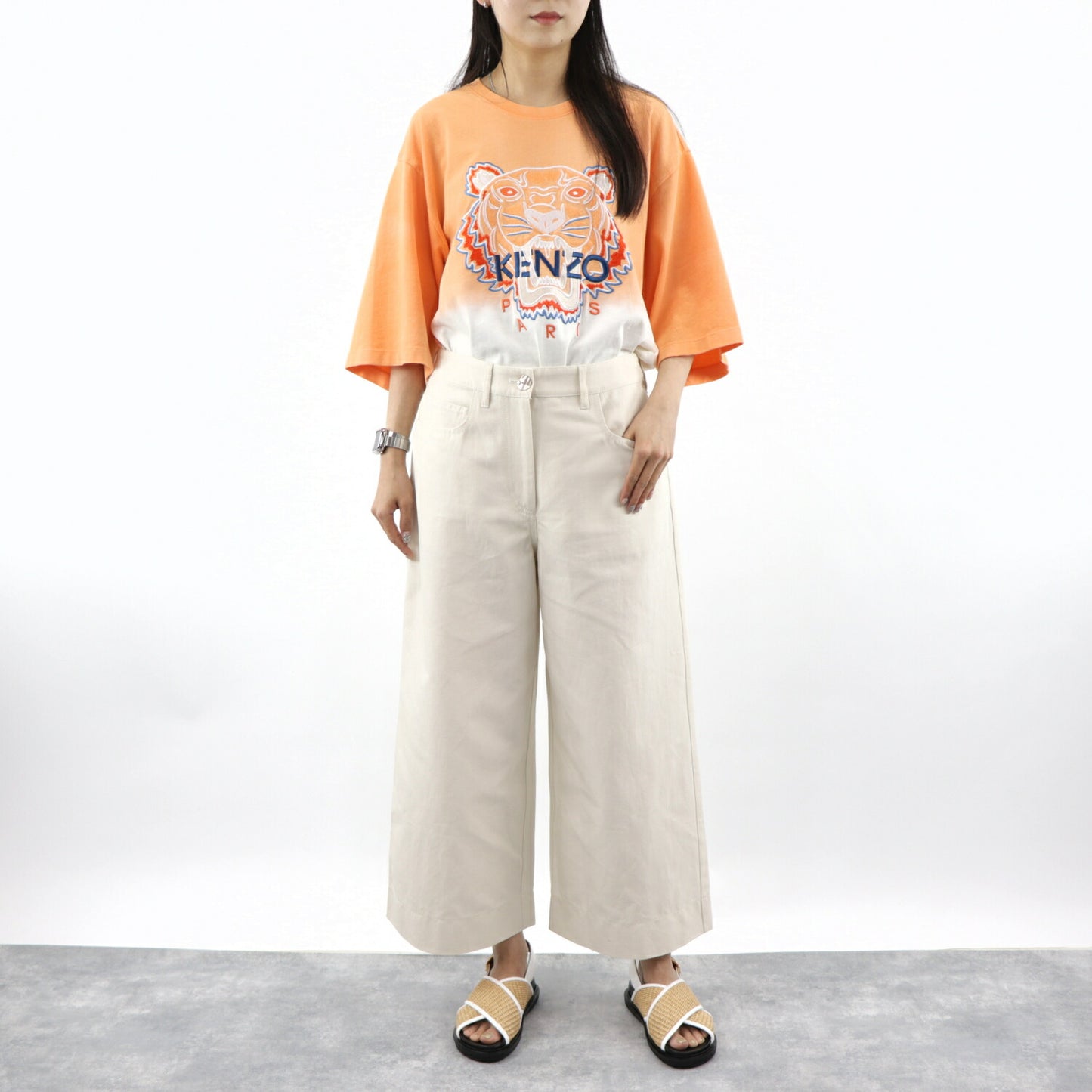 KENZO ワイドパンツ FA52PA0115AO 02 アイボリー