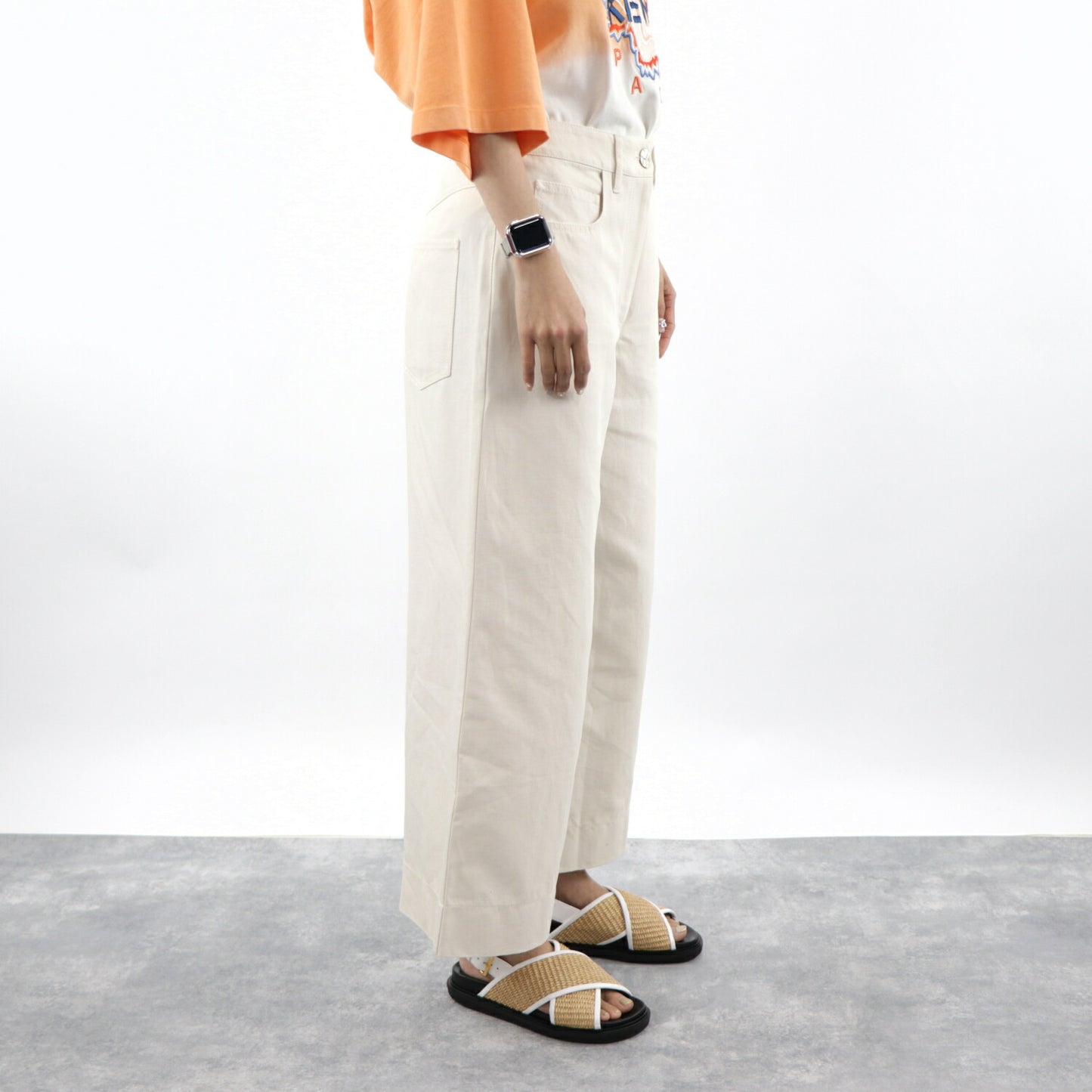 KENZO ワイドパンツ FA52PA0115AO 02 アイボリー