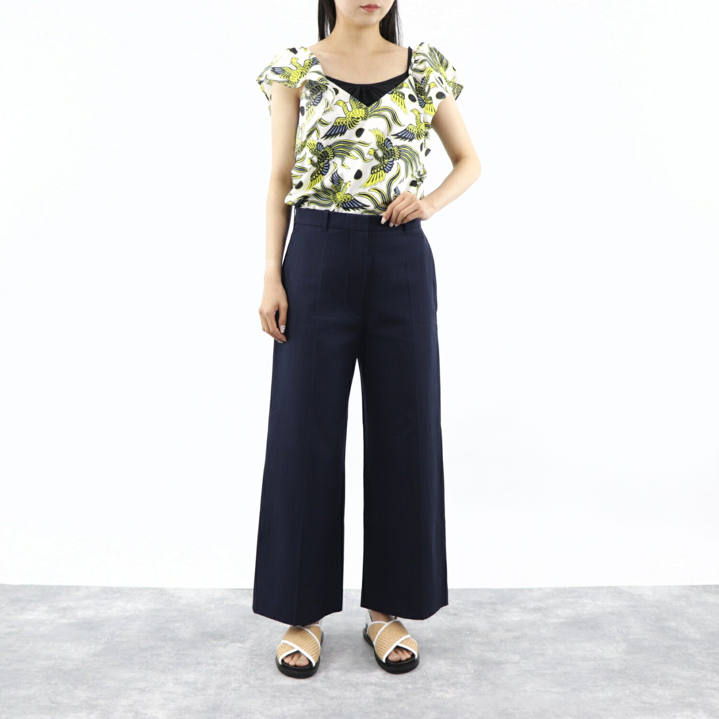 KENZO ワイドパンツ FA62PA0259CB 76 ネイビー