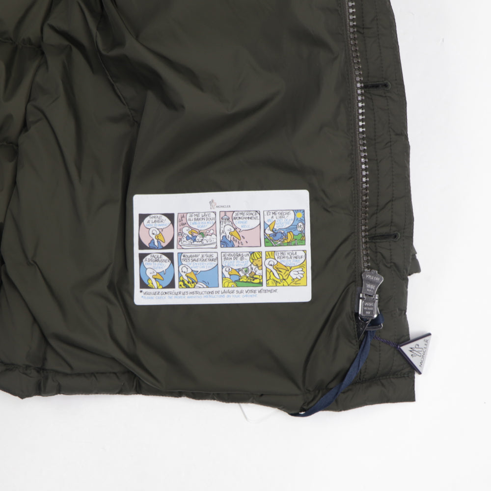 モンクレール MONCLER 41380 25 68352 835 CLUNY ダウンジャケット ダウンコート ミディアム丈 フード取り外し可 ファー付 アウター カーキ メンズ