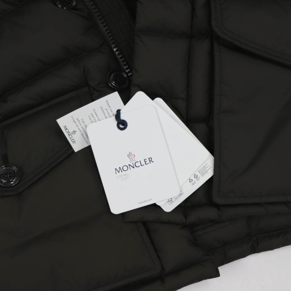 モンクレール MONCLER 41380 25 68352 835 CLUNY ダウンジャケット ダウンコート ミディアム丈 フード取り外し可 ファー付 アウター カーキ メンズ