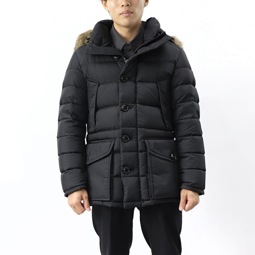 モンクレール MONCLER 41380 25 68352 999 CLUNY ダウンジャケット ダウンコート アウター ブラック フード取り外し可 ファー取り外し可 メンズ