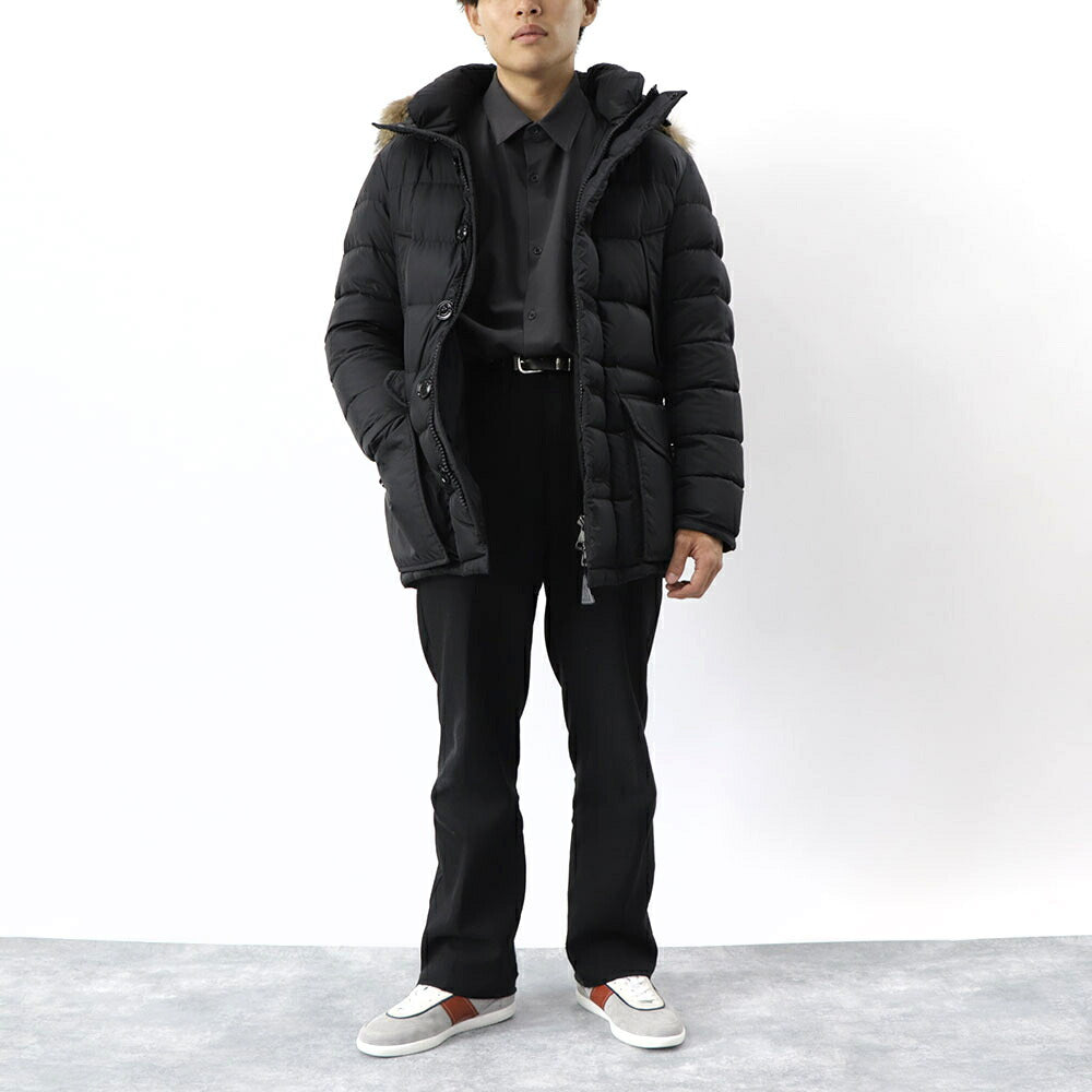 モンクレール MONCLER 41380 25 68352 999 CLUNY ダウンジャケット ダウンコート アウター ブラック フード取り外し可 ファー取り外し可 メンズ