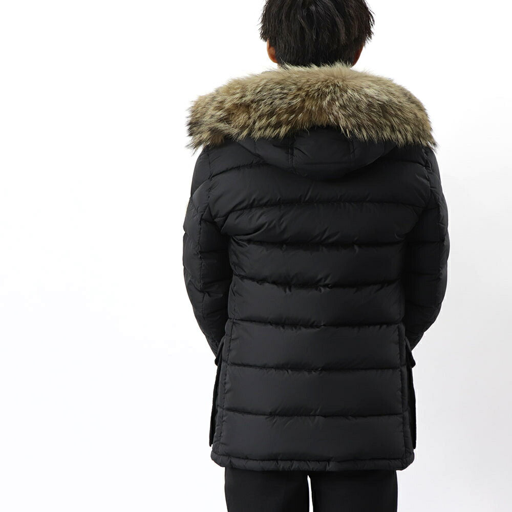 モンクレール MONCLER 41380 25 68352 999 CLUNY ダウンジャケット ダウンコート アウター ブラック フード取り外し可 ファー取り外し可 メンズ