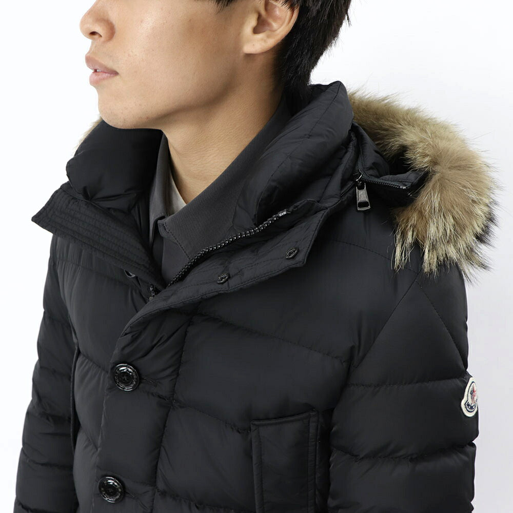 モンクレール MONCLER 41380 25 68352 999 CLUNY ダウンジャケット ダウンコート アウター ブラック フード取り外し可 ファー取り外し可 メンズ