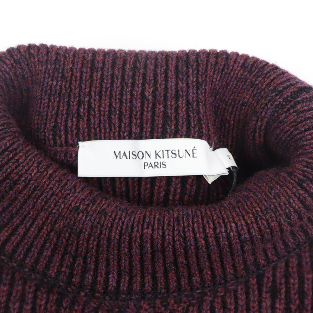 メゾン キツネ ニット ボルドー ウール メンズ