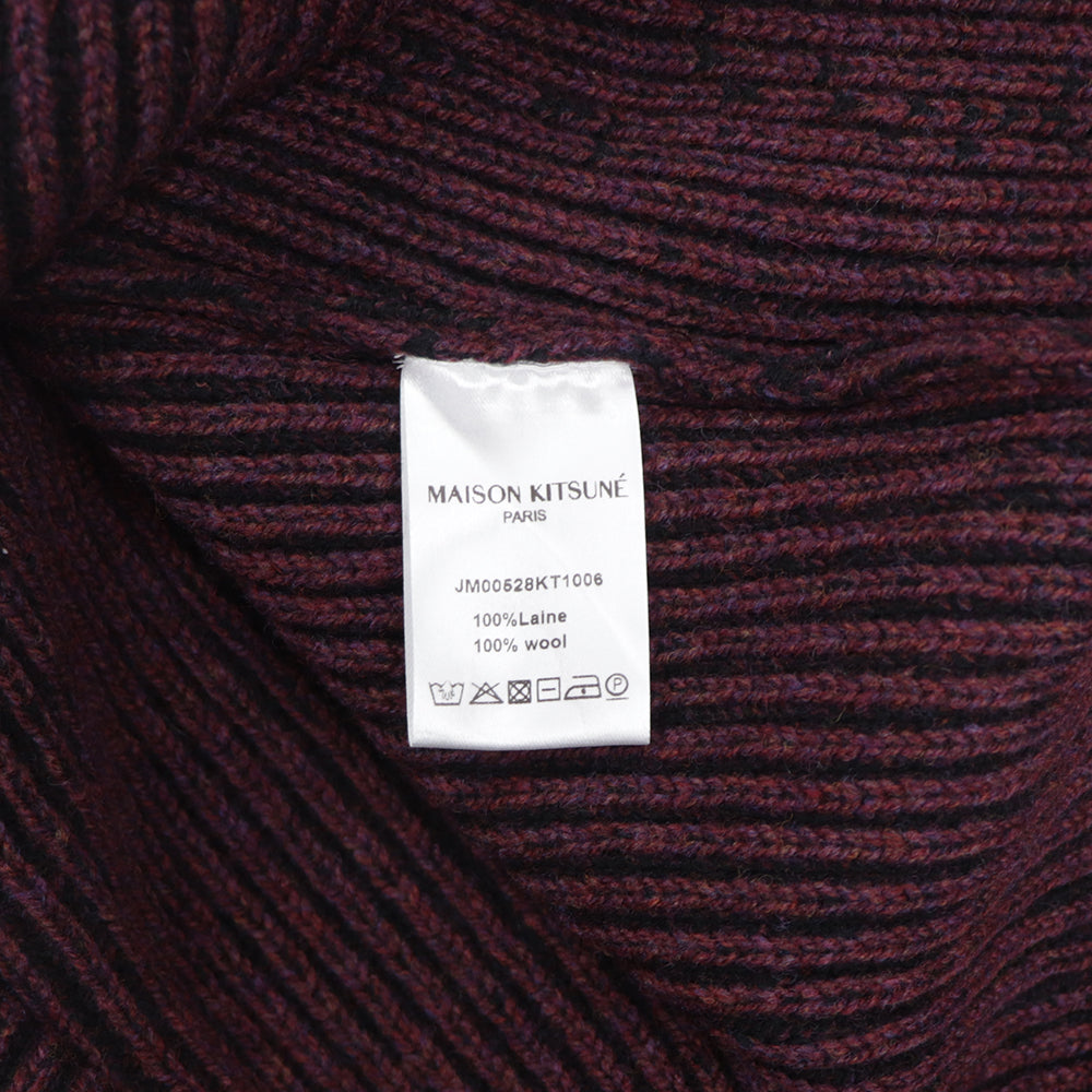 メゾン キツネ ニット ボルドー ウール メンズ