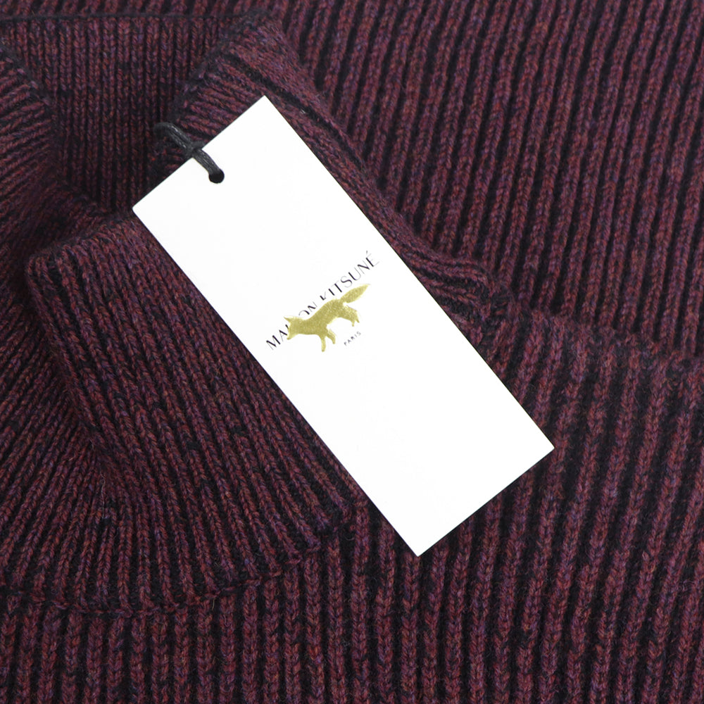 メゾン キツネ ニット ボルドー ウール メンズ