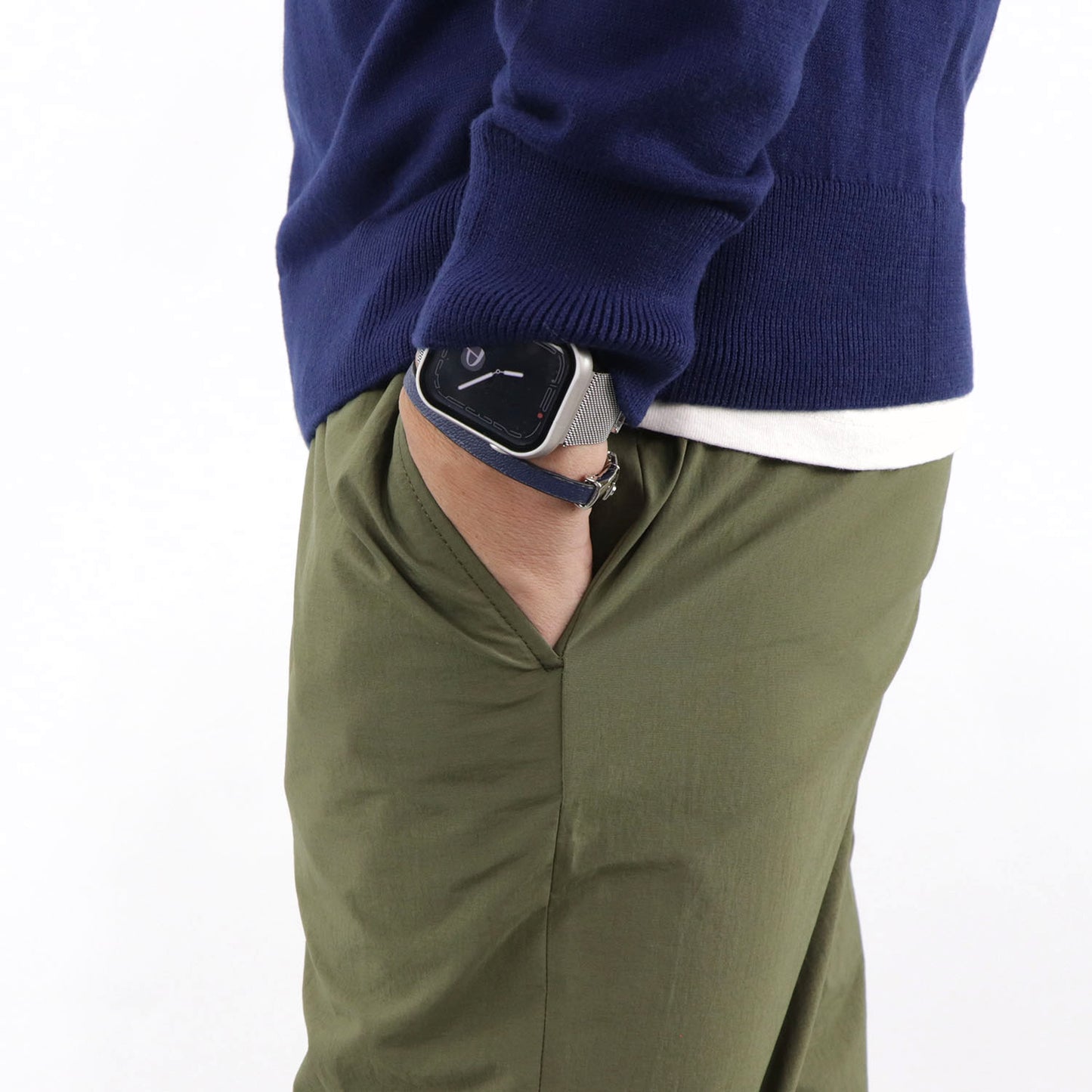 メゾン キツネ テーパードパンツ カーキ