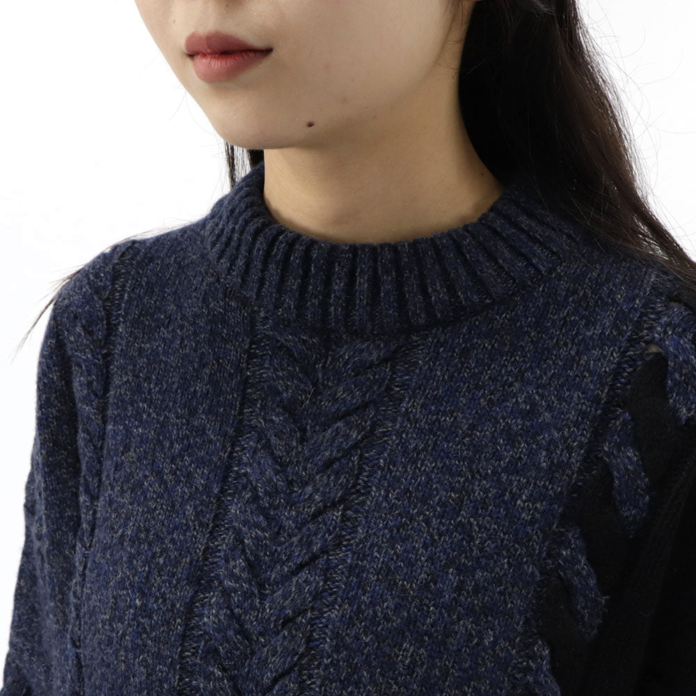 メゾン キツネ ニット  ユニセックス ブルー系 ケーブルニット