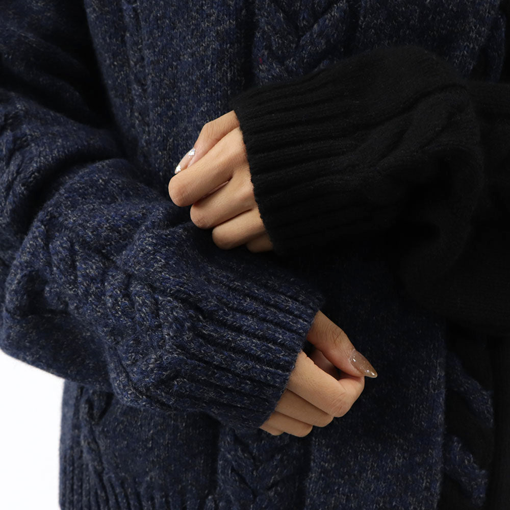 メゾン キツネ ニット  ユニセックス ブルー系 ケーブルニット