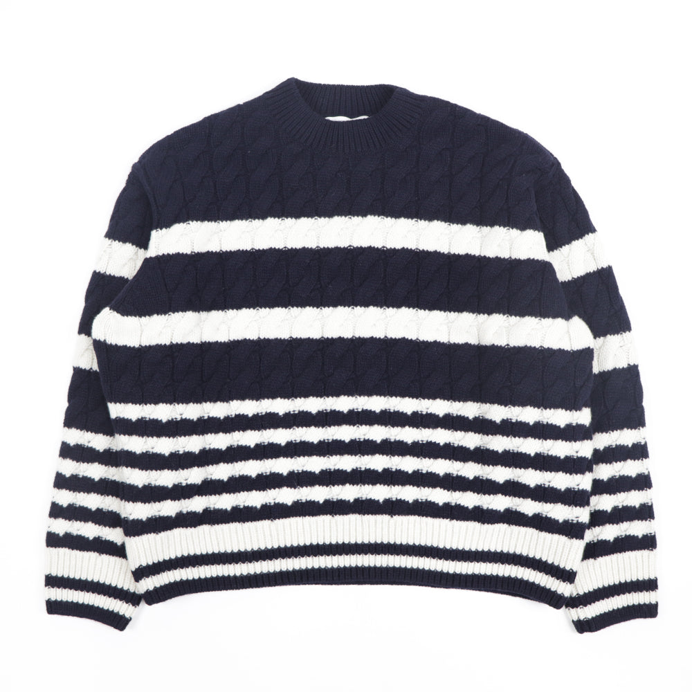 メゾン キツネ トップス ニット ユニセックス ネイビー ボーダー