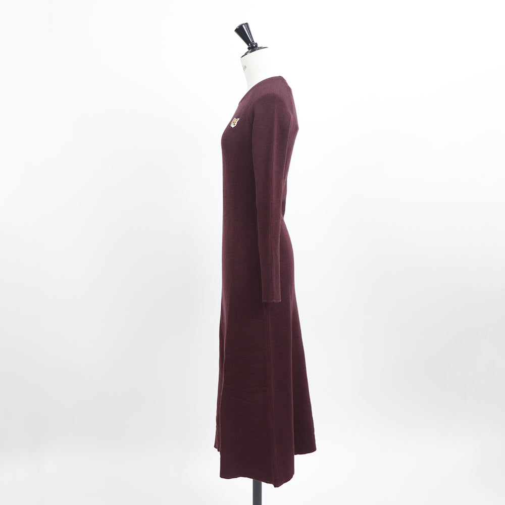 メゾン キツネ ワンピース ニット ウール ボルドー
