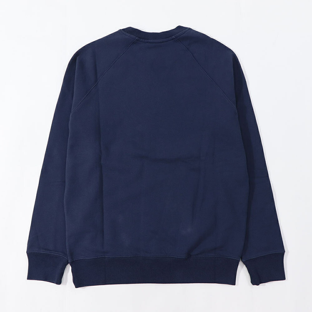 メゾン キツネ MAISON KITSUNE トップス スウェット・トレーナー ユニセックス ブラック ネイビー コットン 刺繍 ワンポイント クルーネック シンプル AM00303KM0001