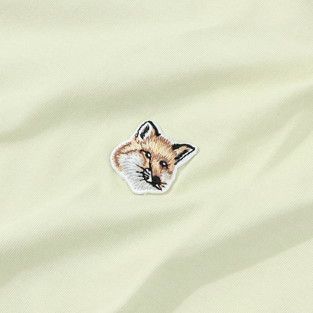 メゾン キツネ MAISON KITSUNE トップス Tシャツ・カットソー メンズ  イエロー フォックスパッチ コットン 無地 ワンポイント 半袖 クルーネック 半袖 LM00104KJ0008