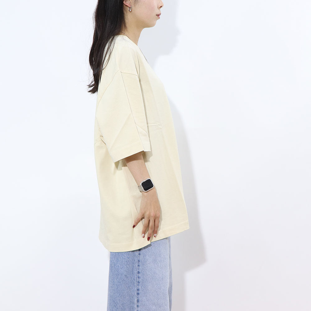 MAISON KITSUNE Tシャツ クリーム ライトグリーン フォックスパッチ LM00107KJ0119