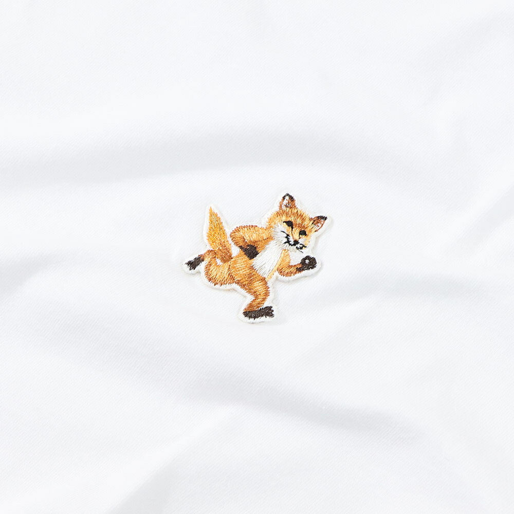 メゾン キツネ MAISON KITSUNE トップス Tシャツ・カットソー メンズ SPEEDY FOX PATCH COMFORT TEE ホワイト イエロー チルフォックスパッチ コットン 無地 半袖 クルーネック 半袖 MM00125KJ0008