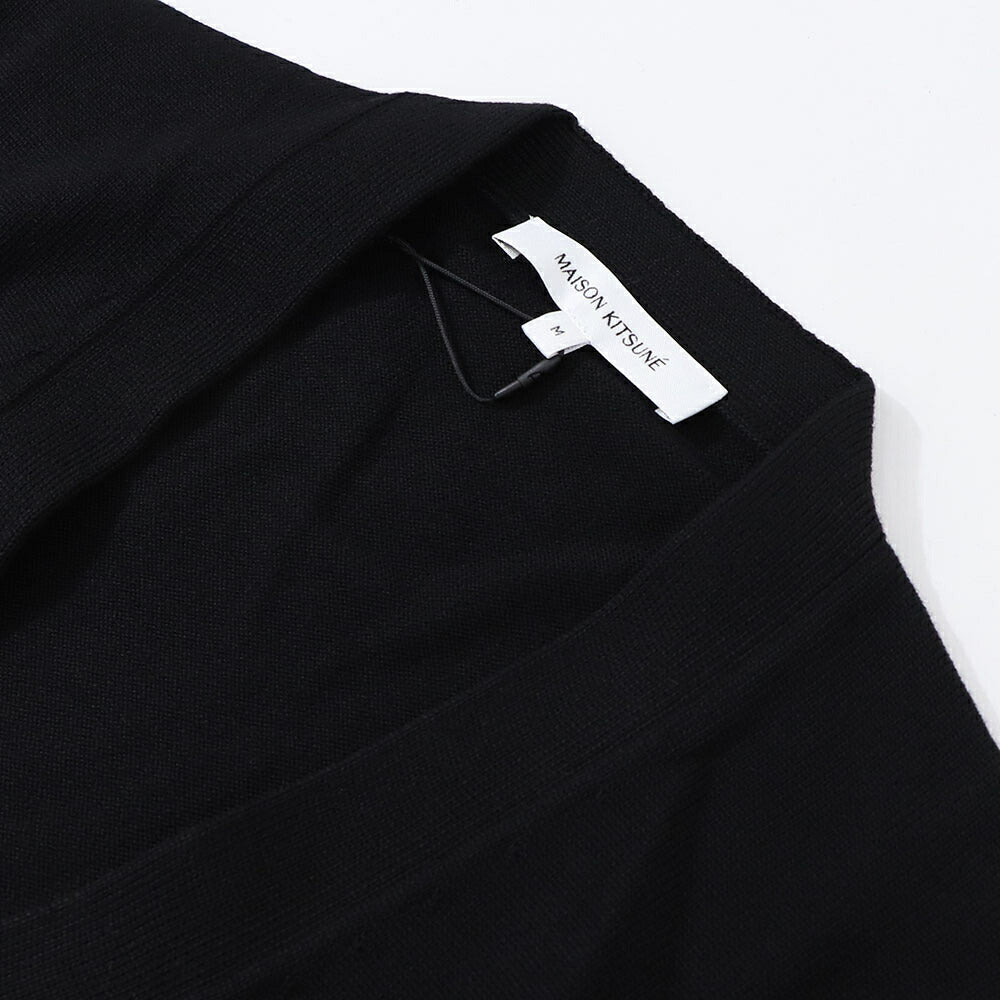 メゾン キツネ MAISON KITSUNE トップス カーディガン メンズ FOX HEAD PATCH REGULAR CARDIGAN ブラック カーキ フォックスパッチ ウール 無地 ワンポイント 長袖 LM00505KT1036