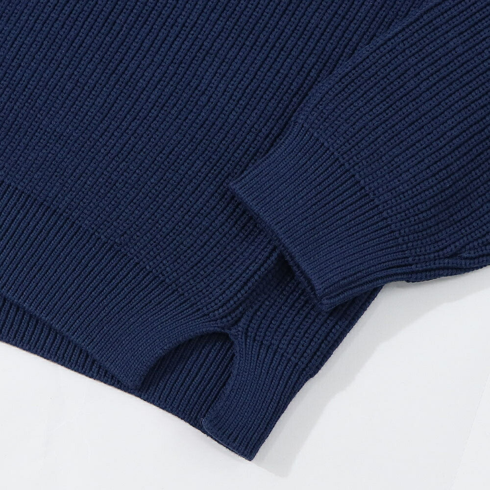 メゾン キツネ MAISON KITSUNE トップス カーディガン メンズ BOLD FOX HEAD PATCH COMFORT RIBBED CARDIGAN クリーム ネイビー フォックスパッチ コットン 無地 ワンポイント 長袖 MM00506KT1098