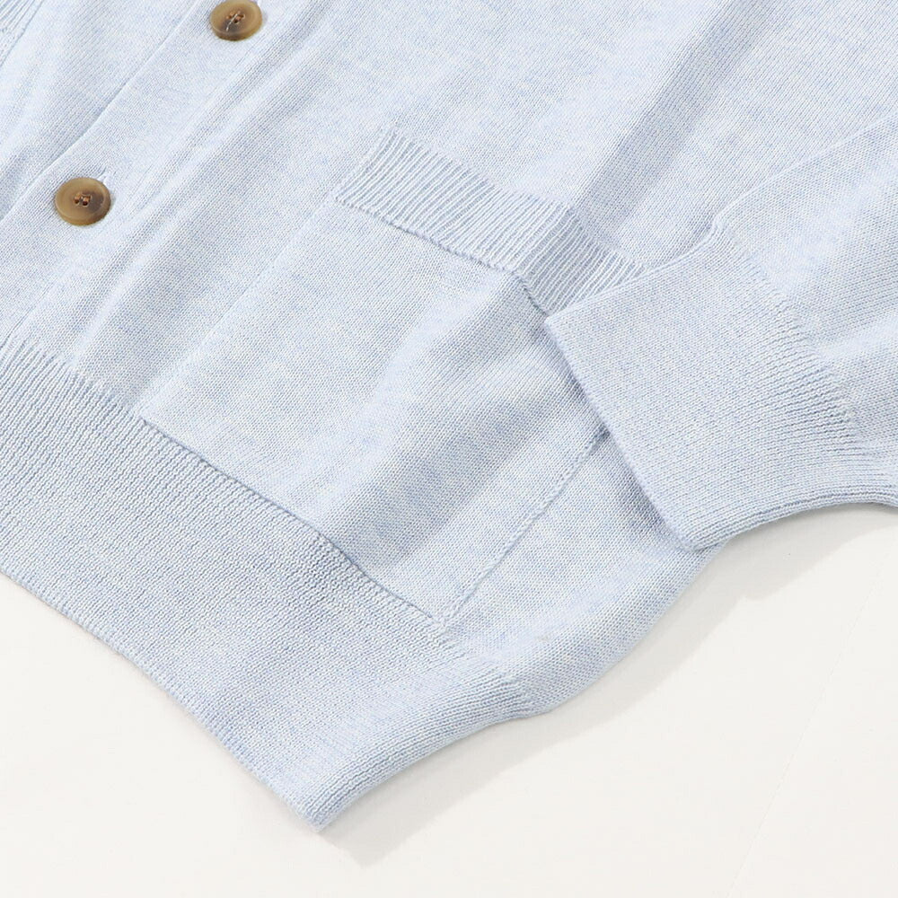 メゾン キツネ MAISON KITSUNE トップス カーディガン メンズ BOLD FOX HEAD PATCH ライトブルー フォックスパッチ ウール 無地 ワンポイント 長袖 MM00509KT1036