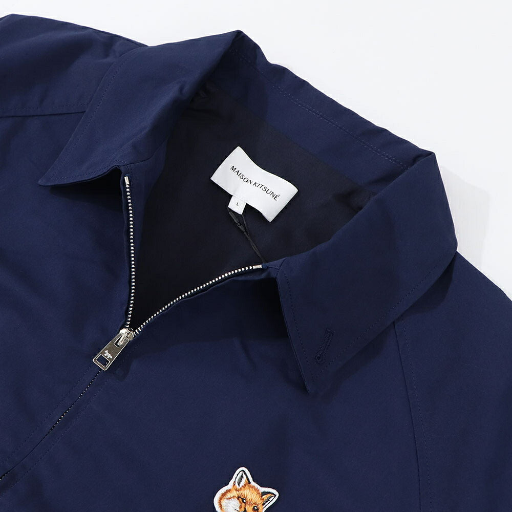 メゾン キツネ MAISON KITSUNE アウター ジャケット・ブルゾン メンズ  ネイビー フォックスパッチ ハリントン 無地 ワンポイント MM02105WQ0067