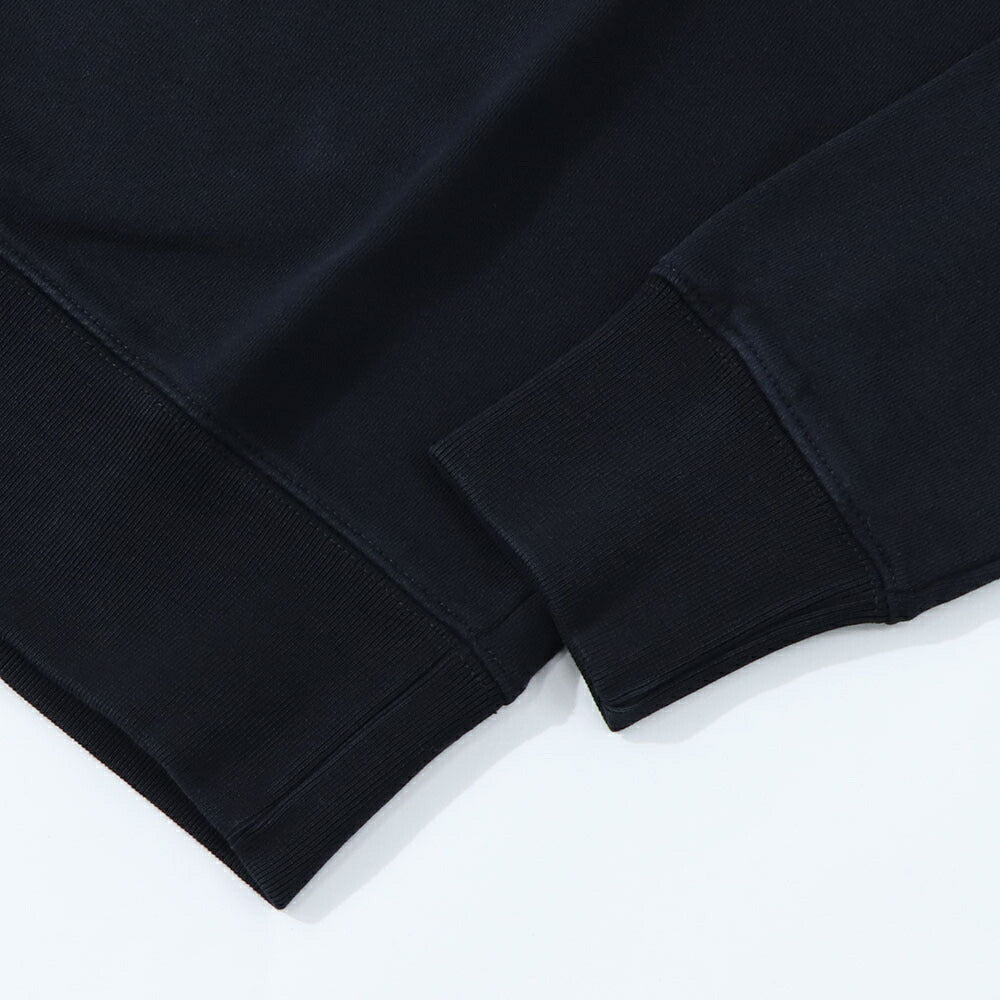 メゾン キツネ MAISON KITSUNE トップス スウェット・トレーナー メンズ DOUBLE FOX HEAD SWEAT ブラック フォックスパッチ スエット 無地 ワンポイント 長袖 クルーネック KM00303KM0001