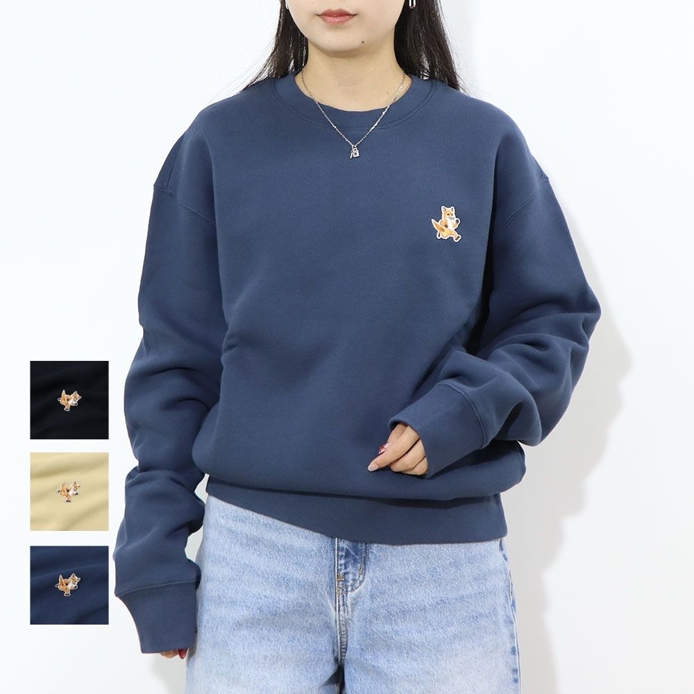 MAISON KITSUNE スウェット ブラック イエロー ネイビー スピーディー