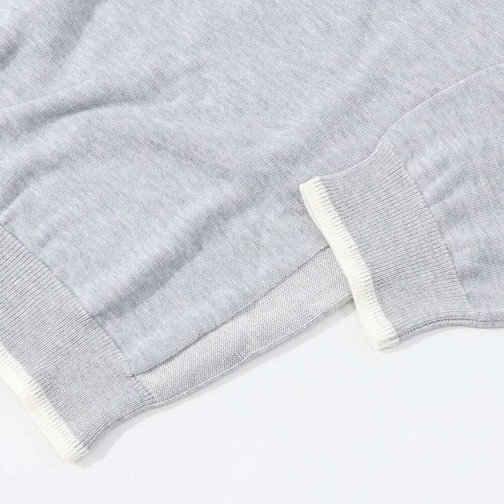 MAISON KITSUNE ニット グレージュ ブルー フォックスパッチ