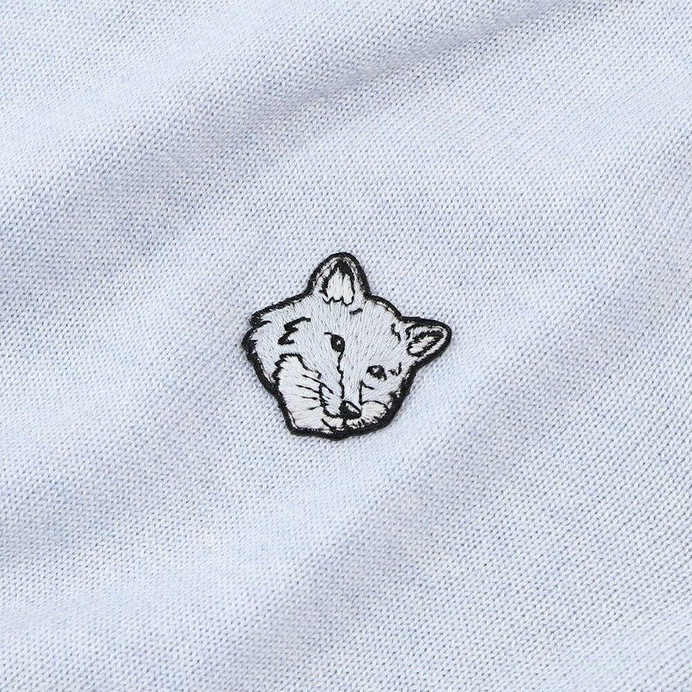 MAISON KITSUNE ニット BOLD FOX PATCH ライトブルー フォックスパッチ