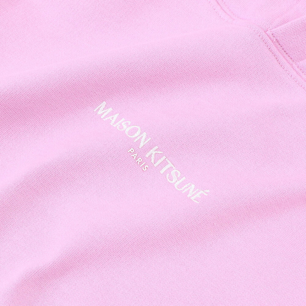 MAISON KITSUNE パーカー  ピンク フォックスパッチ スエット フーディ ロゴ 裏起毛