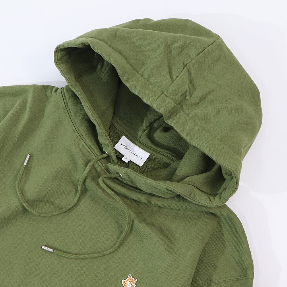 MAISON KITSUNE パーカー ミリタリーグリーン ブルー チルフォックスパッチ スエット フーディ