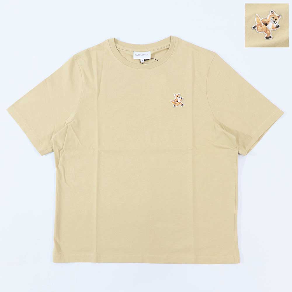 MAISON KITSUNE Tシャツ イエロー フォックスパッチ
