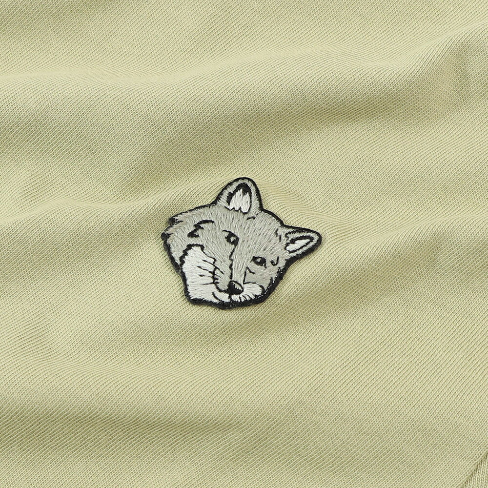 MAISON KITSUNE Tシャツ ブラウン ライトグリーン フォックスパッチ
