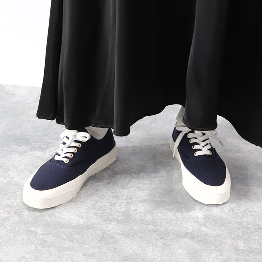 メゾン キツネ スニーカー ローカット ネイビー キャンバス